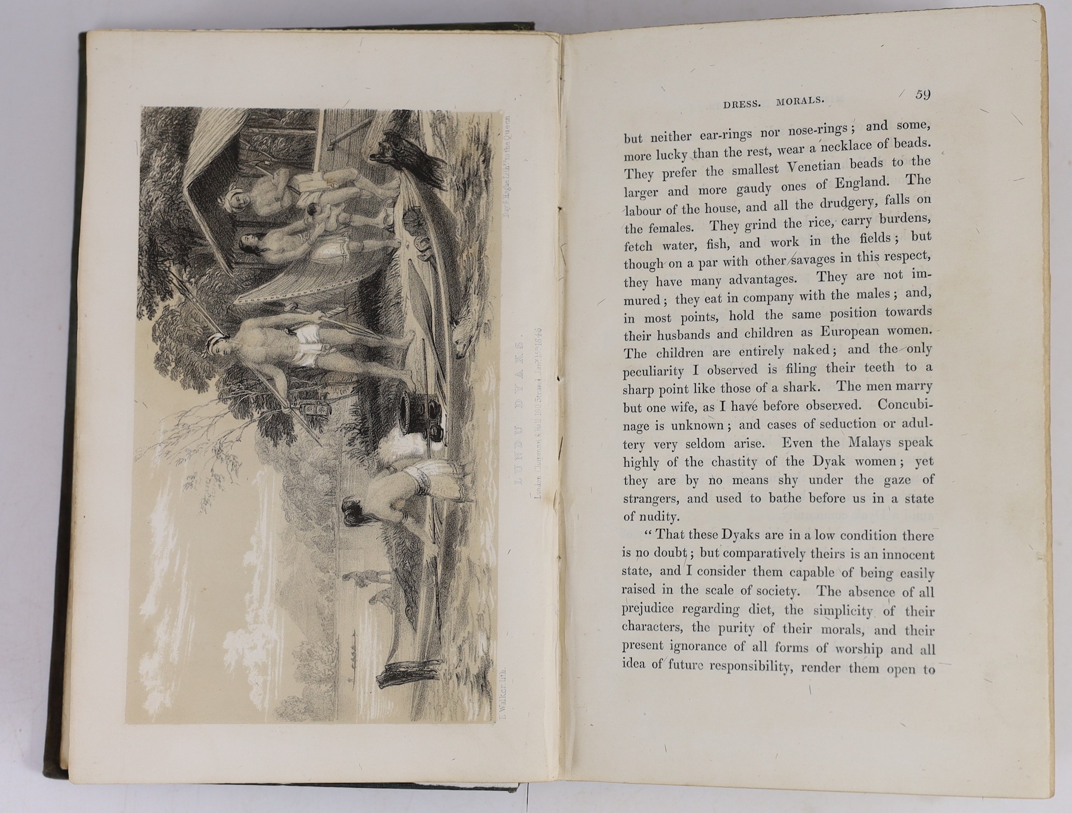 Keppel, Henry,Sir - The Expedition to Borneo of H.M.S Dido, 3rd edition, 2 vols, 8vo, original cloth, with 2 frontises, 8 plates and 6 folded maps, pencil fly leaf inscribed ‘’This copy belonged to Admiral C.B. Bonham [1